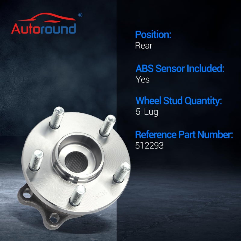 Autoround مجموعة محور العجلة الخلفية والمحامل Autoround 512293 متوافقة مع سوبارو أوتباك ليجاسي 2005 2006 2007 2008 2009 - Image 3